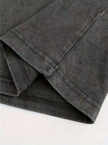 Super Value Hot  T-Shirt Men's Washed T-Shirt With Michigan University Logo, Comfortable Soft Short Sleeve 230gsm Washable T-Shirt Suitable As A Gift For Fans SD0081 - 黑色 - 查看 7