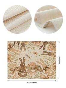 1条复活节兔子图案桌旗，复活节彩蛋图案家居装饰桌旗，复活节家居装饰，1条桌旗，4个餐垫，1个枕套，3种产品可选，家居装饰室内/室外派对用品，房间装饰。适用于复活节家居厨房装饰和活动派对装饰。 - 彩色 - 查看 7