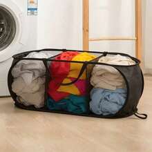 Design cu 2/3 compartimente, poate fi folosit pentru a separa și depozita haine murdare, un coș de rufe pliabil de mare capacitate, care poate fi folosit și pentru depozitarea hainelor, jucăriilor și a diverselor articole. Potrivit în special pentru utilizarea în sufragerie, dormitor și spălătorie acasă. Disponibil în mai multe culori, ușor și practic. - Multicolor - Vizualizare 10