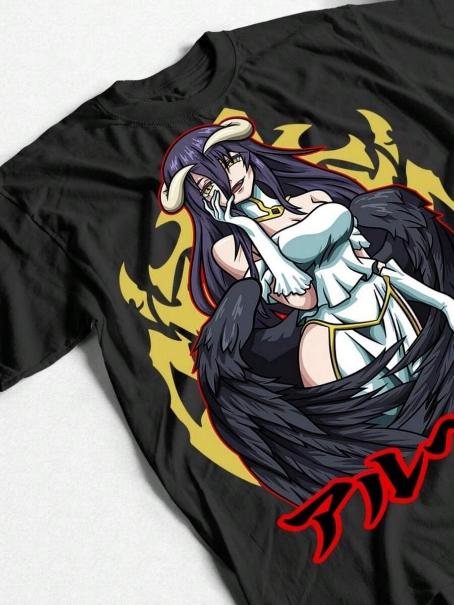 Overlord Ainz T-Shirt Ooal Gown Albedo Skull Demon Girl Succubuss Shirt All Size - 黑色 - 查看 1