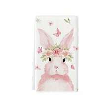 1/1/2 منشفة مطبخ عيد الفصح - ماصة للغاية، قماش أطباق ناعم من البوليستر، مزينة بأنماط أرنب جميل وإكليل زهور، بطراز أنيق بسيط. الحجم: 40 * 60 سم - مناسبة للطهي والخبز، ديكور لغرفة المعيشة والمطبخ وغرفة الطعام وحفلات العطلات، وأيضًا هدية رائعة لتدشين المنزل. - متعدد الألوان - مشاهدة 22