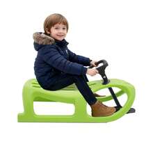 LYNICESHOP Snow Sled For Kids,SnowRush Sledge,Single Rider Racer Toboggan With Pull Rope And Steering Wheel, 220 Lbs Capacity Outdoor Plastic Winter Sleigh For Toddlers & Kids. Holiday Gift (US Stock) Faster Delivery - Red - View 11