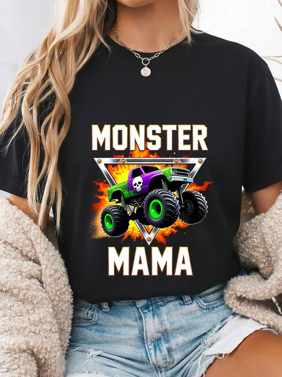 Monster Truck Mama Monster Truck Are My Jam Truck Lovers Women Sweatshirt-3 - Đen 3 - Xem 1