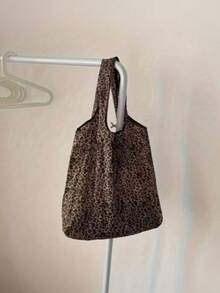 Multipurpose Leopard Print Tote Bag - Foldable Reusable Shopping Bag Suitable For Travel And Daily Use - Multicolor - View 5
