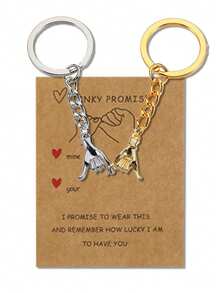 1pc Couple Style Little Finger Keychain, Couples Anniversary/Valentine's Day Gift For Girlfriend, Boyfriend, Friend, His/Her, Couple Keychain, Wife/Husband Keychain Pendant, Keychain Lanyard - Multicolor - View 7