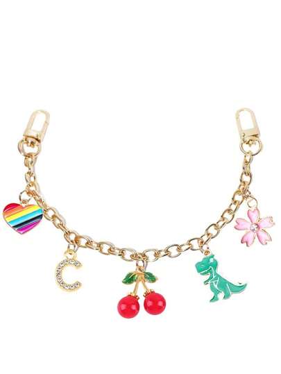 Women's Handbag Chain Extender, Cherry Bag Chain With Sweet Cute Cherry, Butterfly Pendant, Sakura Dinosaur Heart Crystal Chain Combination Set, Suitable For Handbag, Crossbody Bag, Shoulder Bag
