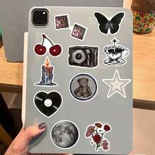 100张Y2K美学暗黑风格贴纸，Y2K市中心贴纸，Y2K礼物，复古贴纸，90年代贴纸，防水乙烯基贴纸，适用于信封、水瓶、电脑、笔记本电脑、手机、行李箱、笔记本、冰箱等。 - B - 查看 7