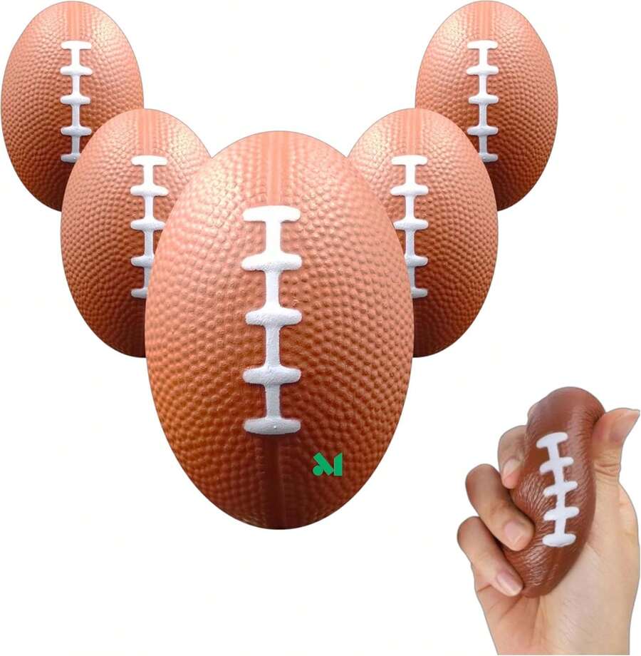 ¡Recomendado5 Pack Pelotas Antiestrés Futbol Americano, pequeñas Pelotas Deportivas Super tazón Espuma Suave para Alivio ansiedad, desestrés y decoración de Fiestas y Eventos¡Top de Temporada - 1 - Ver 1