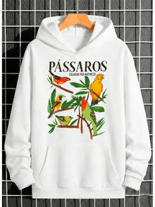 Moletom Premium canguru  irverno Passáros - Branco - Visão 1