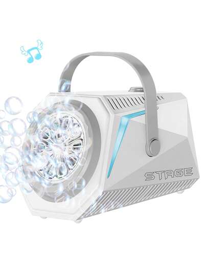 1pc Ten-Hole Stage Bubble Machine With Lights One-Touch Activation For Giant Bubbles Portable Handle Design For Easy Transport Suitable For Indoor/Outdoor Use Ideal For Weddings, Stage Performances, Parties, Gatherings, And Outdoor Events