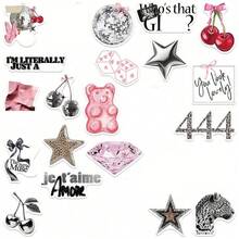 100张Y2K复古风贴纸套装，包含都市女孩贴纸、Y2K主题黑白贴纸、都市贴纸、豹纹贴纸、艺术贴纸、卡通贴纸、涂鸦贴纸、乙烯基贴纸，适用于水瓶、保温杯、吉他、行李箱、手机、手机壳、笔记本电脑、滑板等，是绝佳的礼品之选。 - 多色D - 查看 6