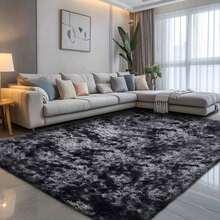 Home Rug Living Room Super Fluffy Area Rugs Black 8x10, Large Modern Shag Dark‌ Black Rugs For Living Room, Big Soft Plush Large Under Bedroom Carpet, Non Slip, Soft Thick Nursery Kids Room Dorm Home Decor - Xám - Xem 5
