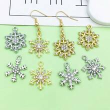 10个冬季雪花吊坠 情人节吊坠 水钻雪花吊坠 DIY手链项链耳环工艺首饰制作 - 彩色 - 查看 5