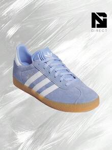 Adidas Gazelle Blue Spark (GS)– Women's Lifestyle Sneakers – Shose For Woman-Vintage-Spring & Summer-Inspired Running Shoes, Shock-Absorbing Comfort, Gym To Streetwear Casual Wear-Easter Gift–JI2008 - Tia sáng xanh/Trắng/Bầu trời trong xanh - Xem 2