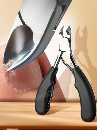 ANDVICTORY 1pc Wide Mouth Nail Clipper, Suitable For Thick Nails, Can Be Used For Ingrown Nail Trimming, Stainless Steel Material, Nail Cutter, Pedicure Tool