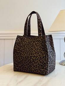 Portable Insulated Lunch Bag; Student Thickened Cute Lunch Fruit Bag; Pink Irregular Bowknot Heart-Shaped Print - Multicolor - View 7