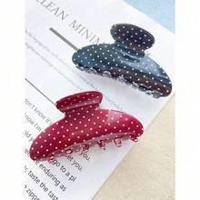 3pcs Women Polka Dot Semi-Circle Hair Clips Set, Minimalist Fashionable Casual Cute Acrylic Material Black & White Dotted Semi-Circle Hair Claws Clips Combo, Suitable For Daily Commute Outfit Matching, Bun Hairstyle Fixing, Non-Damaging Winter Hair Accessories Fashion Hair Clutch Elegant Claw Clips - Nhiều màu - Xem 7