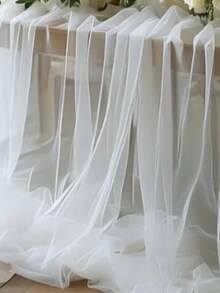 1 件白色 DIY 薄纱面料，适用于婚纱、蚊帐、缝纫、摄影背景、婚礼装饰、派对、生日、家居装饰、户外 - 白色 - 查看 17