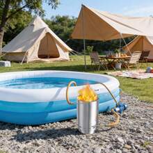 Pool Heater, Wood-Fired Pool Heater With Firebox, Pool Stove, Wood Barrel, Stainless Steel Pool Heater, Wood Stoves, 32/38 Mm Fittings, 30 Cm X 45 Cm - 30 cm X 45 cm - View 3