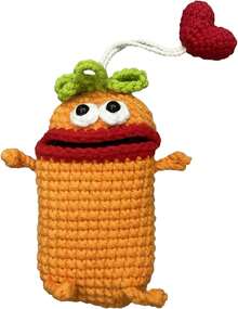 Handmade Crochet Key Case/Holder, Novelty Crochet Sausage Mouth Car Key Case, Cute Hand Knit Yarn Crochet Key Cover - J - View 9
