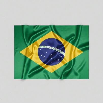 Bandeira Do Brasil G Em Cetim Com Brilho 1,50 X 0,90
