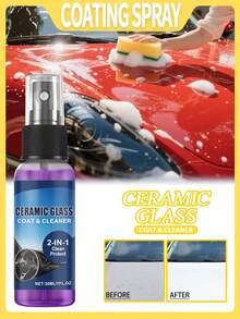 1 caja 30ml Spray de recubrimiento, Agente de recubrimiento de pintura para automóviles, Protección de pintura para automóviles, Encerado, Restauración de brillo, Limpieza, Mantenimiento, Iluminación, Agente de recubrimiento protector, Reparación y mantenimiento de spray de recubrimiento de nanocristal. - Spray de recubrimiento - Ver 2