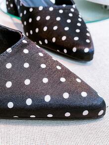 Slingback Open-Toe Pump With A Heel Below 3cm. - Plain Polka Dots - View 4