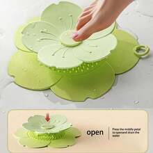 1pc Cherry Blossom Drainage Odor-Proof Silicone Toilet Seal Cover, Insect-Proof Drain Pipe Deodorant Tool, Soft And Fitting, Not Easy To Move, Suitable For Kitchen, Bathroom And Sink, Christmas Gift Decoration Home Bathroom Decor Fall Decor Back To School - 多色的 - 查看 14