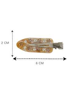 New Millefleur Flower Rhinestone Acetate Seamless Bangs Clip Ins Side Clip Hair Accessory - Multicolor - View 8