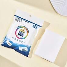 50/80/100 ورقة ماصة للألوان، 91 جرام/م2 - تمنع انتقال الألوان أثناء الغسيل، ماص للصبغة للغسيل المختلط، يحافظ على إبراز ألوان الملابس - أبيض - مشاهدة 2