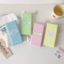 1pc Cute Girl Life 4-Grid Photo Album, Student Cartoon Hollow Long Strip Sticker Photo Storage Album, 4-Grid Fandom Photo Collection Card Album - Vertical Card Album - View 5