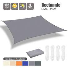 1 Set Large Sun Shade Sail Rectangle Waterproof 98% UV Block For Patios Garden Swimming Pool Outdoor Camping With Installation Steel Cables - Multicolor - View 7