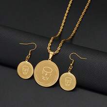 1Set Guadeloupe Map Pendant Neckalces Earrings Jewelry Sets For Woman - Multicolor - View 6