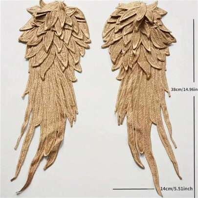 1 Pair Angel Wings Stickers, Angel Wings Decor Props, Fashionable Wings Decorations, Suitable For DIY Wedding Party Costumes And Bridal Wear