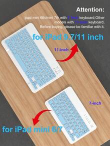 حافظة لوحة المفاتيح متوافقة مع iPad A16 (الجيل 11/10)، الجيل 9/8/7 (10.2 بوصة)، iPad Air (10.9 بوصة/11 بوصة)، مصنوعة من غطاء قلاب TPU PMMA جلد PU، تتضمن لوحة مفاتيح لاسلكية بلوتوث (بطارية 150 مللي أمبير) وحامل، لون أزرق فاتح - أزرق فاتح اللون - مشاهدة 8
