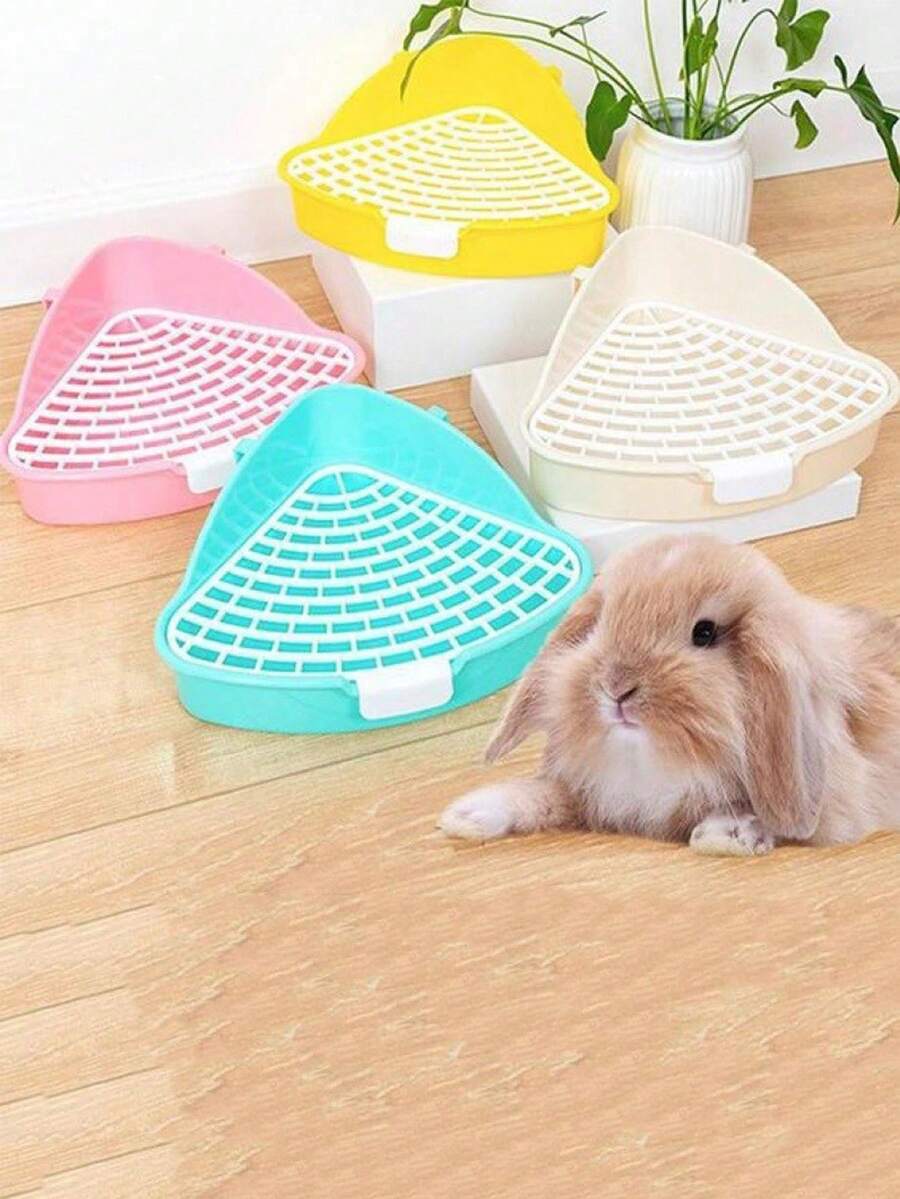 1pc Large Capacity Non Stick Poop Triangle Toilet Small Pet Mini Pot Dragon Cat Rabbit Poop Small Pet Dedicated Toilet Non Jamming Toilet Urine Triangle Toilet Small Pet Mini Urine Pot Cat Rabbit Small Pet Supplies - Multicolor - View 1