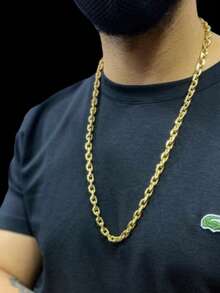 Corrente Cadeado 24k - 70cm 8mm - Dourado - Visão 3
