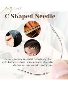 6pcs Hair Extension Sewing Kit - 3 Rolls Sewing Thread, 3 Curved Needles For DIY Hair Extension Wefts, Hair Styling Tools Set - Multicolor - View 3