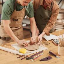 8PCS Stained Wooden Pottery Sculpting Tools, Wood Clay Cleaning Tool Set, Ceramic Modeling Tool For Carving, Molding, Cutting, Trimming, Pottery Wheel, Crafting, Beginners, Adults, Students - Multicolor - View 6