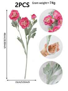 1件/3件套逼真奥斯汀玫瑰花束，搭配逼真牡丹长茎人造花，适用于家居花瓶、办公室、婚礼、订婚、周年纪念、母亲节、生日礼物、毕业典礼等场合。 - 露蓮 - 查看 17
