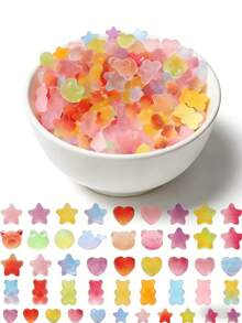 10/30/50/80/100/150/200/300/500pcs Vibrant Candy Color Heart Shaped Resin Beads - Essential Jewelry Making Supplies For Unique Accessories - Ideal For DIY Projects And Handmade Gifts - Multicolor - View 12