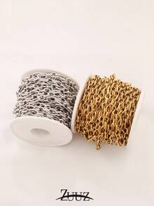 1m Stainless Steel Wide Chain, DIY Jewelry Making Supplies For Necklace, Bracelet, Anklet - 1-meter Chain - View 3