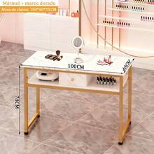 Tocador Manicura 100/120cm Metálico Reforzado | Hogar y Salón | Mesa Profesional Uñas | Estable y Resistente - Multicolor - Ver 2