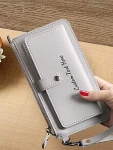 1PC Customized Personalized Name Women's Card Holder, PU Leather Zipper Card Holder For Women Small Zip Mini Wallet Coin Purse Letter Portable, Multifunction, Versatile, Heart Shaped Tassel Wallet, Customized Wallets & Card Cases, Bridesmaid Gift,Newlywed Gift, Perfect Gift For Girlfriend. - Multicolor - View 2