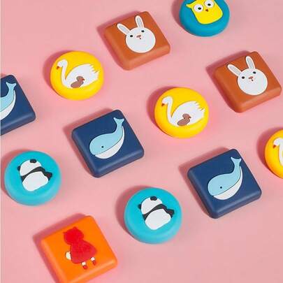 3/6pcs Cartoon Animal Door Stopper, Suitable For Nursery, Protect Door Knob And Handle, Colorful Adhesive Pad To Prevent Wall Damage, Effective Buffering And Soundproof Door Handle, Easy To Install And Use, Applicable For Doors, Refrigerators And Bathrooms, With Transparent Anti-Collision Stickers, Decoration And Renovation