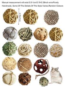 9 件套小型动物咀嚼磨牙玩具，包括兔子球、兔子、仓鼠、豚鼠咀嚼玩具，圣诞礼物、训练礼物、情人节礼物、小型动物礼物 - 彩色 - 查看 8