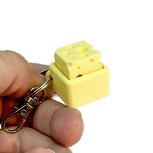 1/2pcs Stress Relief Keychain - Swiss Cheese Texture With Mechanical Keyboard Clicking Sound And Smooth Scrolling Mechanism, Designed As A Stress Relief Tool For Adults, Teenagers, Office And Travel, Cute Gift For Cheese Lovers (Sturdy Structure, Small And Portable), Fun Accessory - Multicolor - View 3