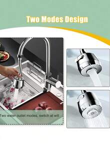 Extensión Flexible 360 De Llave Grifo Para Cocina Con 2 Modos de Función - A - Ver 7