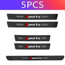 5片装通用型汽车门槛保护贴纸，碳纤维纹理，自粘式，防刮擦，哑光表面，适用于所有跑车车型 - 彩色 - 查看 11