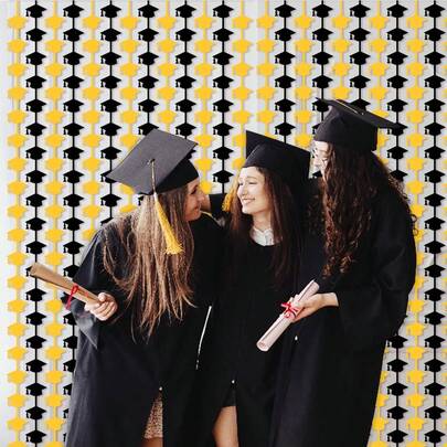 2026 Graduation Season Red, Black, Blue, Black, Yellow, Black Graduation Cap Tassel Curtain, Graduation Ceremony Party Backdrop Decor, Student Graduation Photo Props, Graduation Party Supplies, Tassel Door Curtain